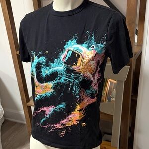 Kids Astronaut Graphic Black T-Shirt